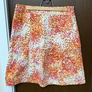 Eddie Bauer cotton knee length skirt size 6. Pink, orange, yellow, & white color